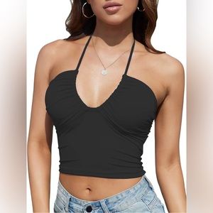 PADDED CROP TANK TOP ** LARGE** NEVER WORN